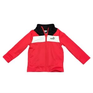 Puma Toddler Baby Track Jacket Red And Black Full Zip With Pockets Size 12m